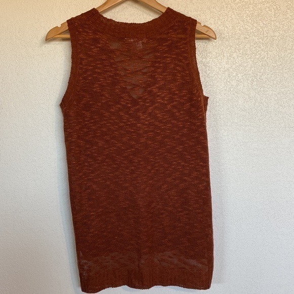 Grace & Lace Sheer Rust Sleeveless Top - Picture 5 of 6